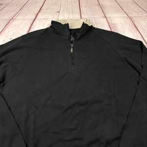Boston Traders Sweater Mens XL Black Quarter Zip Pima Cotton Pullover Mock Neck